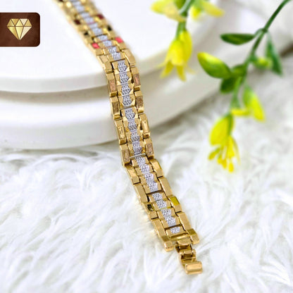 Men’s Gold Chain Bracelet with Silver Accents – Luxury Style