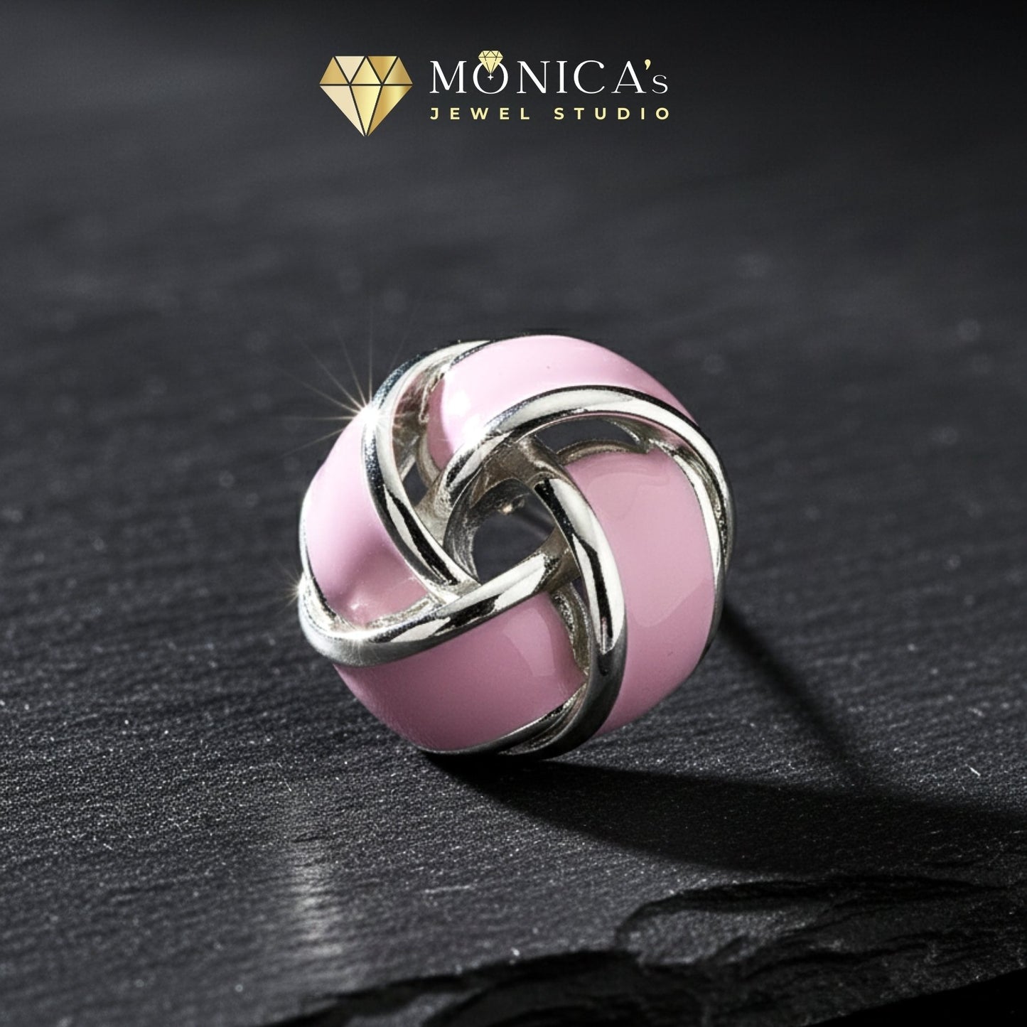 Pink Enamel Knot Stud Earrings – Vintage Pastel Jewelry