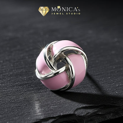 Pink Enamel Knot Stud Earrings – Vintage Pastel Jewelry