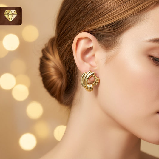 Sculptural Knot Gold Stud Earrings – Vintage-Inspired Style