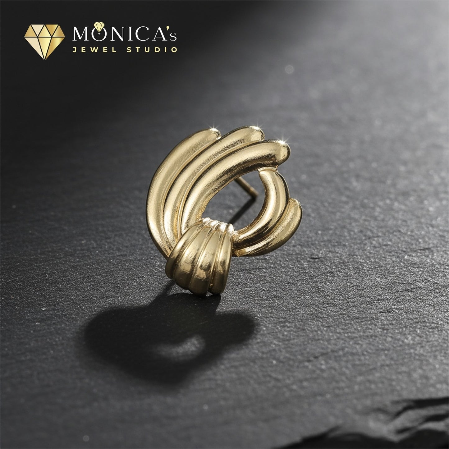 Sculptural Knot Gold Stud Earrings – Vintage-Inspired Style