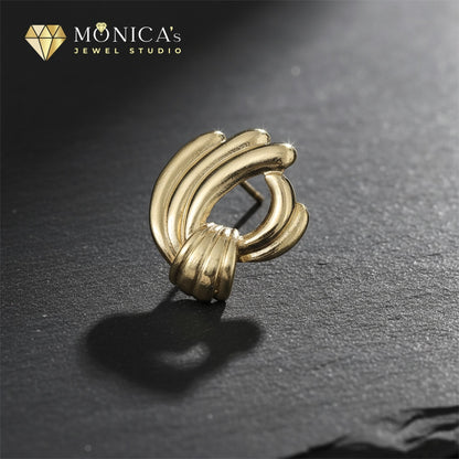 Sculptural Knot Gold Stud Earrings – Vintage-Inspired Style