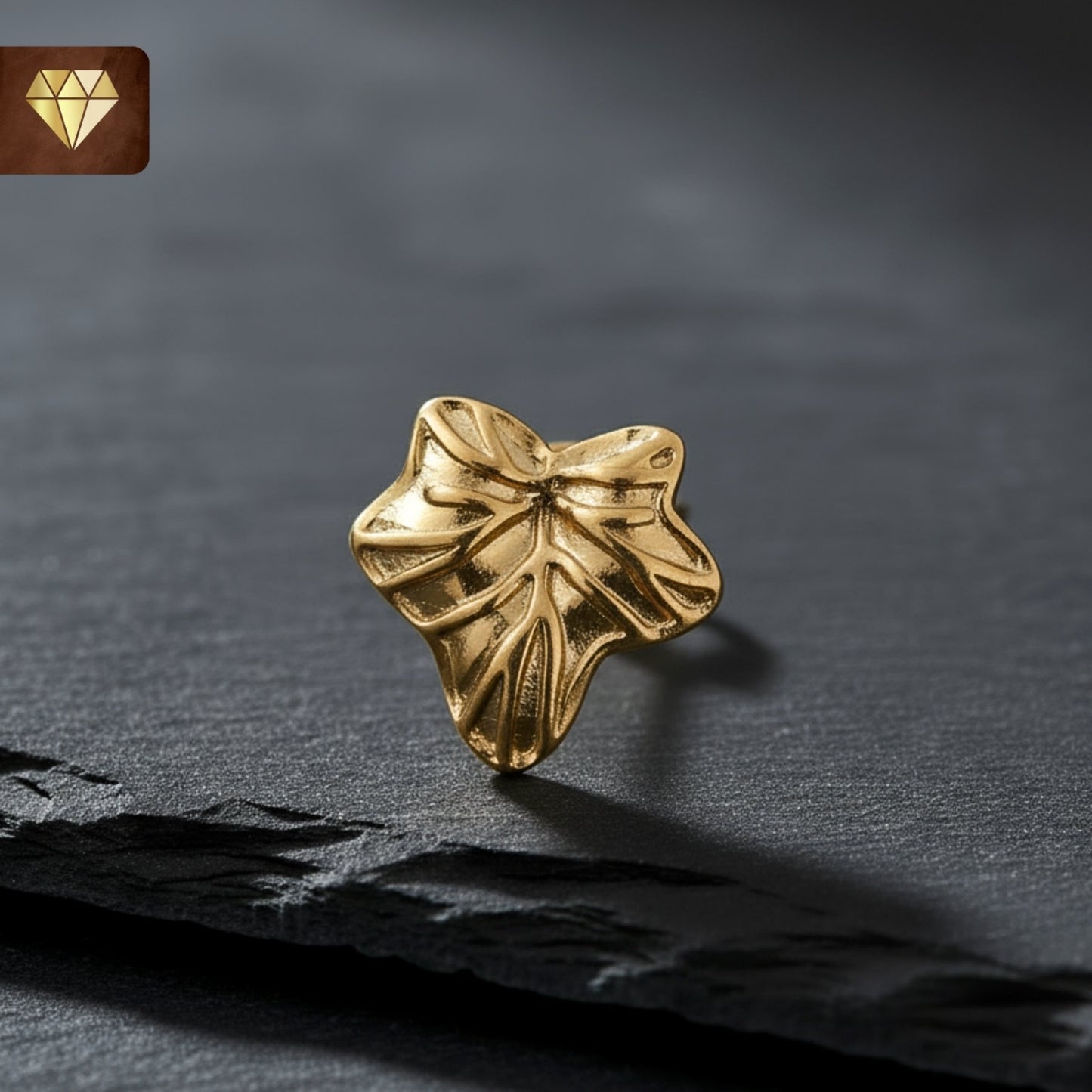 Gold Leaf Stud Earrings - Nature-Inspired Minimalist