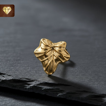 Gold Leaf Stud Earrings - Nature-Inspired Minimalist