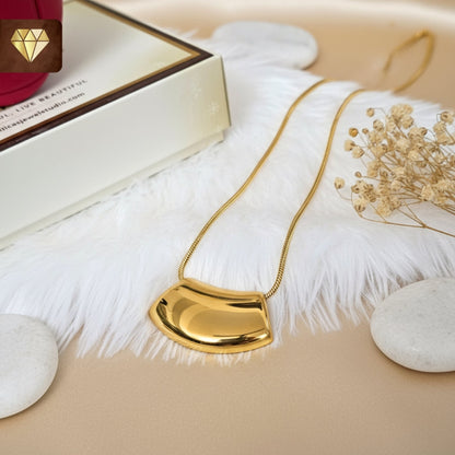 Minimalist gold-plated geometric pendant necklace with sleek high-polish finish for women